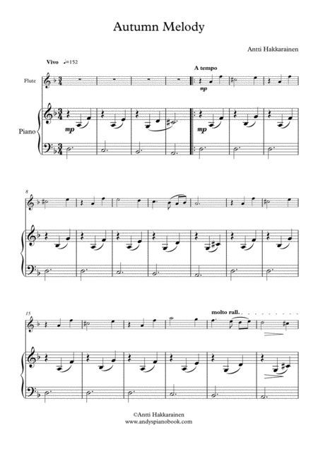 Autumn Melody For Flute And Piano Page 2