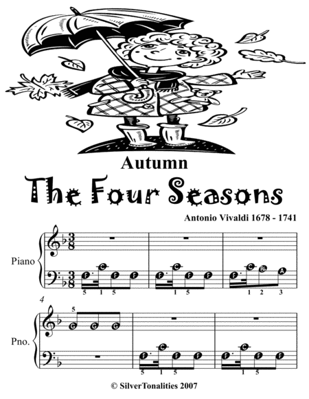 Autumn The Four Seasons Beginner Piano Sheet Music Tadpole Edition Page 2