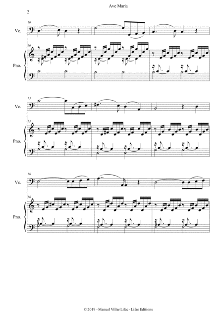 Ave Mara Cello And Piano Duet Page 2