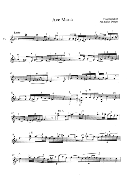 Ave Maria Arranged By Rafael Dengra Violin Part Page 2