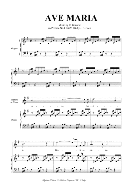 Ave Maria Bach Gounod For Soprano Or Tenor Or Any Instrument In C And Piano Page 2