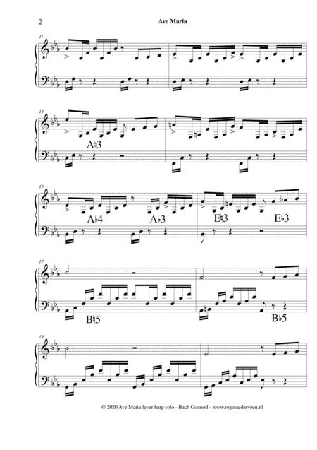 Ave Maria Bach Gounod Lever Harp Solo Page 2