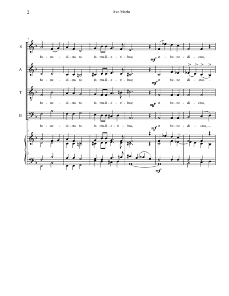 Ave Maria By Cesar Franck Arr Gregory Hamilton Page 2