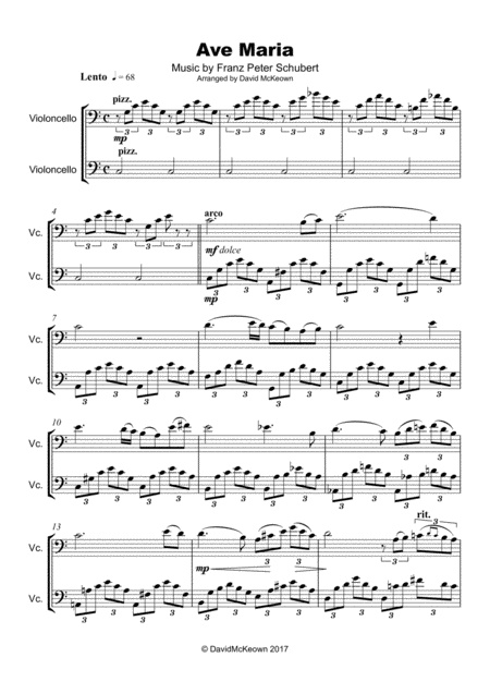 Ave Maria By Franz Schubert Cello Duet Page 2