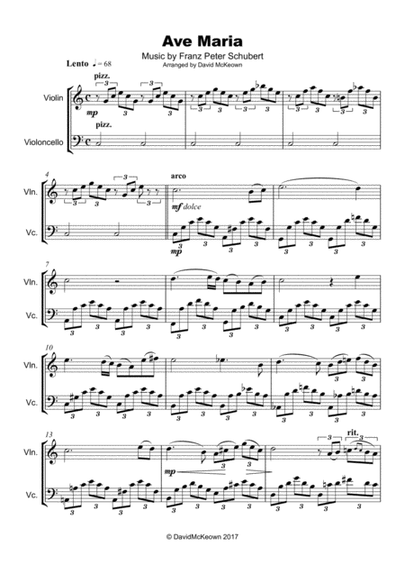 Ave Maria By Franz Schubert Violin And Cello Duet Page 2