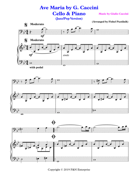 Ave Maria By G Caccini For Cello And Piano Video Page 2