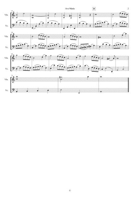 Ave Maria Caccini For Violin And Cello Page 2