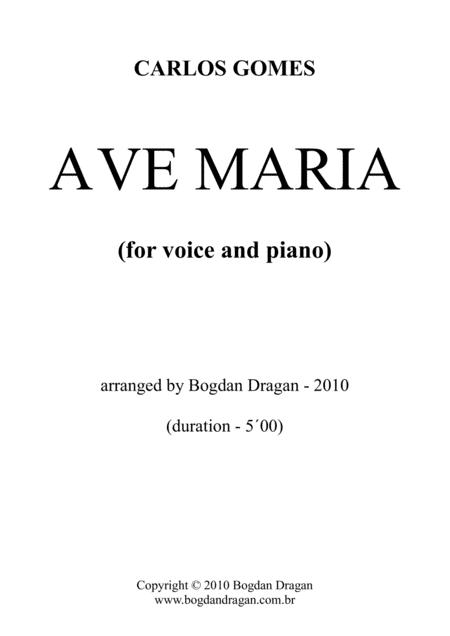 Ave Maria Carlos Gomes Voice Piano Page 2