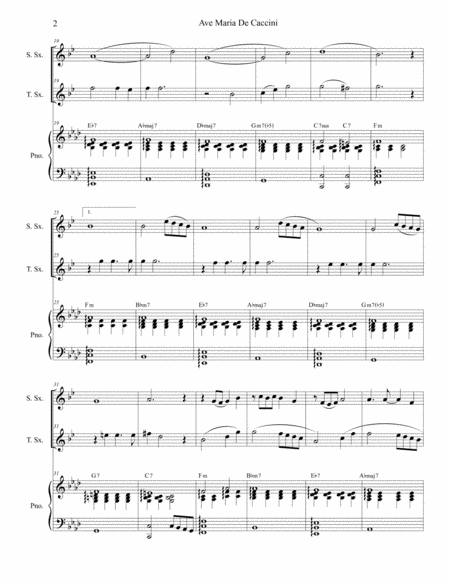 Ave Maria De Caccini Duet For Soprano Tenor Saxophone Page 2