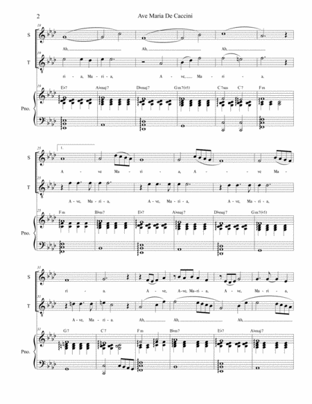 Ave Maria De Caccini For 2 Part Choir Soprano Tenor Page 2