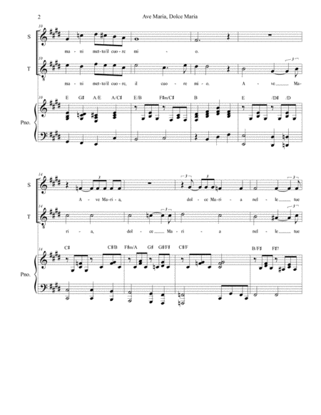 Ave Maria Dolce Maria For 2 Part Choir Soprano And Tenor Page 2