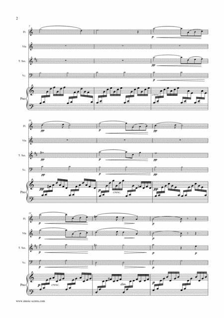 Ave Maria Flute Violin Tenor Sax Cello And Piano C Major Page 2
