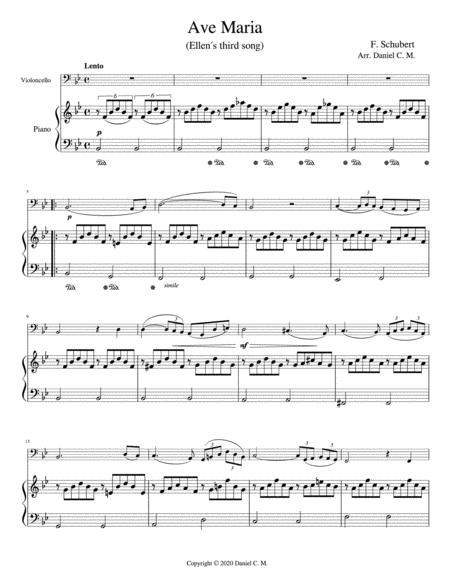 Ave Maria For Cello And Piano Low Register Page 2