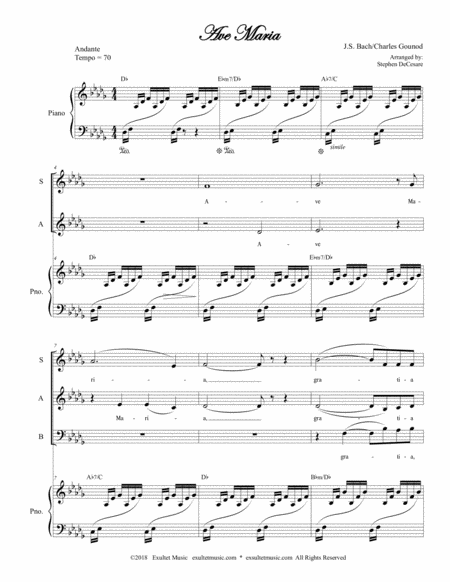 Ave Maria For Sab Medium Low Key Piano Accompaniment Page 2