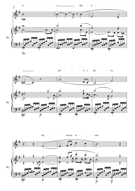 Ave Maria For Soprano Or Tenor And Piano Page 2