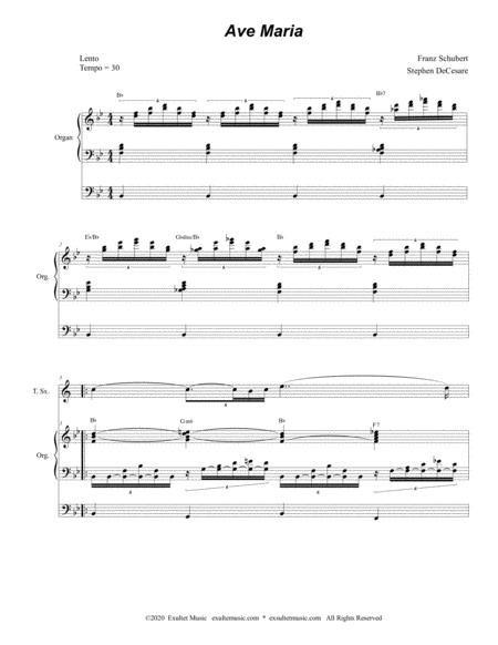 Ave Maria For Tenor Saxophone Solo Organ Accompaniment Page 2