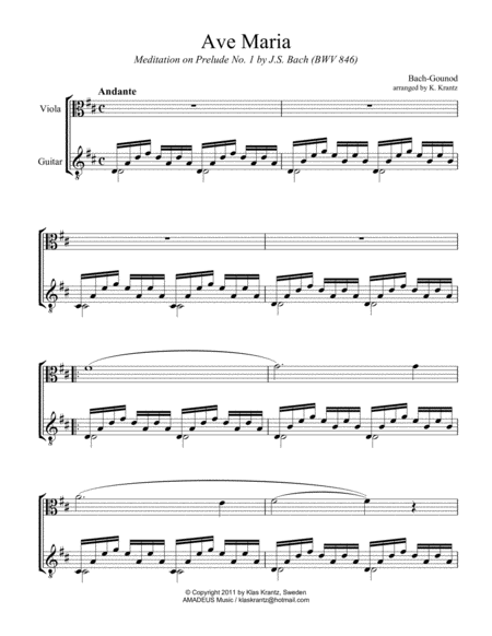 Ave Maria For Viola And Guitar Page 2