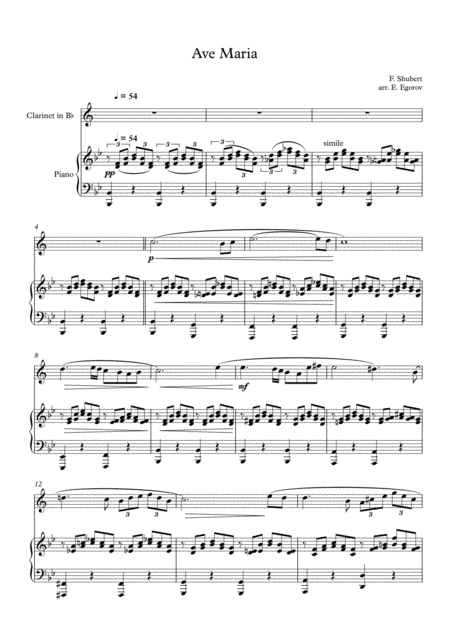 Ave Maria Franz Schubert For Clarinet Piano Page 2