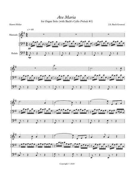 Ave Maria Organ Solo Arranged With Bachs Cello Prelude 1 As Accompaniment Page 2