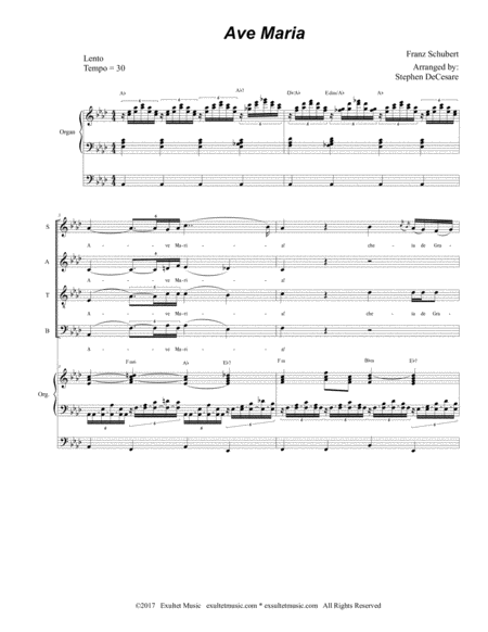 Ave Maria Portuguese Lyrics Satb Medium Low Key Organ Accompaniment Page 2