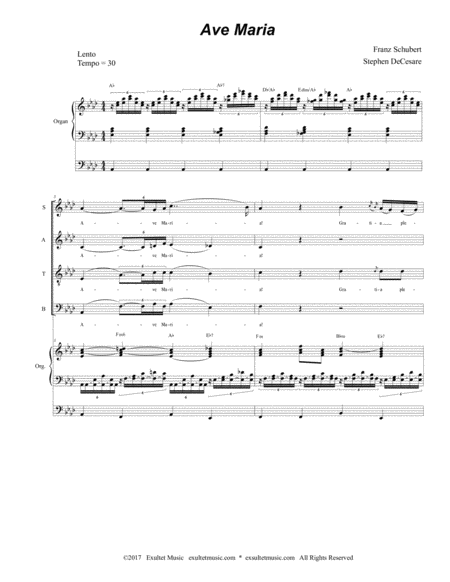 Ave Maria Satb Medium Low Organ Accompaniment Page 2