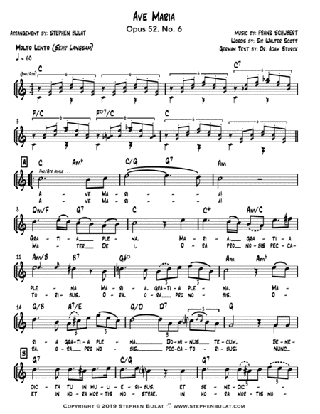 Ave Maria Schubert Lead Sheet Key Of C Page 2