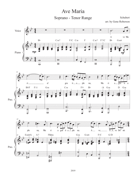 Ave Maria Schubert Vocal Solo High Voice Page 2