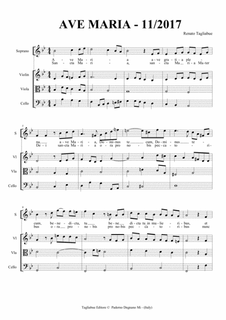 Ave Maria Tagliabue 11 2017 For Soprano Tenor And Trio Strings Page 2