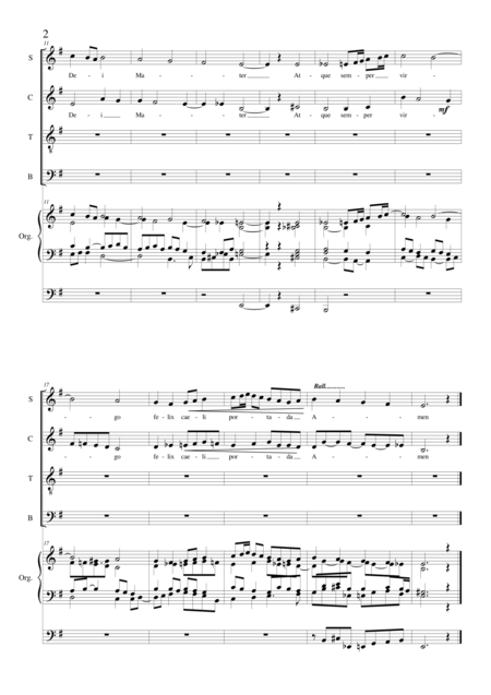 Ave Maris Stella Amen Motet For Choir Satb And Organ Page 2