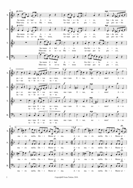 Ave Maris Stella Satb A Cappella F Major Page 2