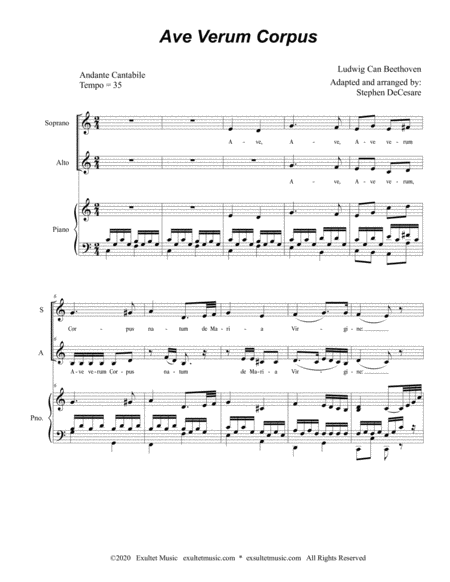 Ave Verum Corpus Duet For Soprano And Alto Solo Page 2