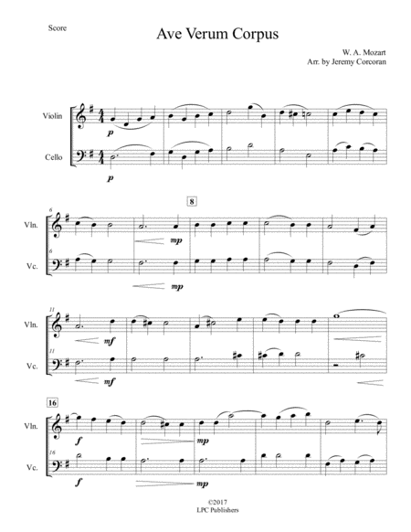 Ave Verum Corpus For Violin And Cello Page 2