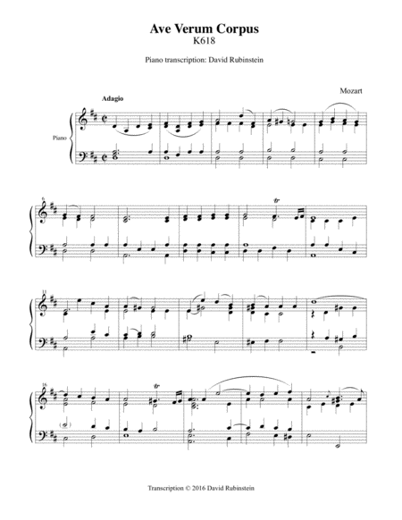 Ave Verum Corpus K 618 Piano Transcription Page 2
