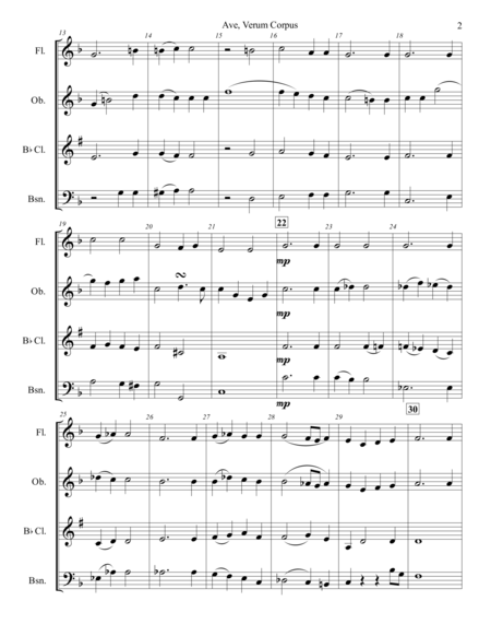 Ave Verum Corpus Woodwind Quartet Page 2