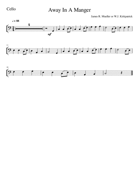 Away In A Manger Cello Solo Page 2