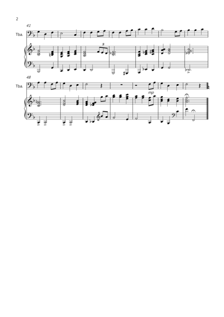Away In A Manger Gospel Style For Tuba And Piano Page 2