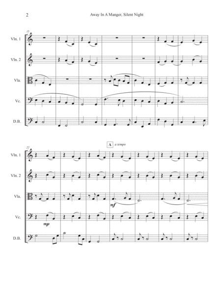 Away In A Manger Silent Night String Quintet Page 2