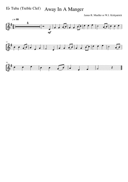 Away In A Manger Tuba Treble Clef Solo Page 2