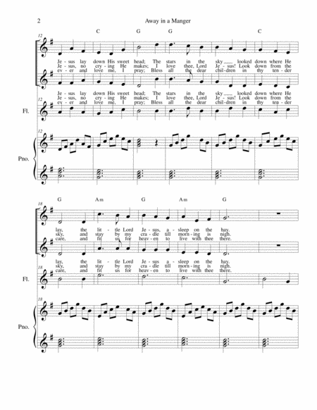 Away In A Manger Voice Duet Flute Piano Page 2