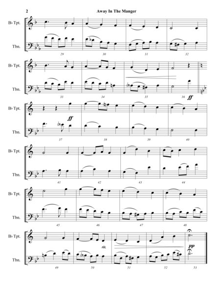 Away In The Manger It Came Upon A Midnight Clear Mixed Brass Duet Trumpet And Trombone Advanced Intermediate Page 2