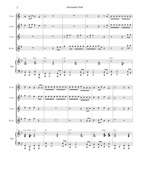 Awesome God For Saxophone Quartet Page 2