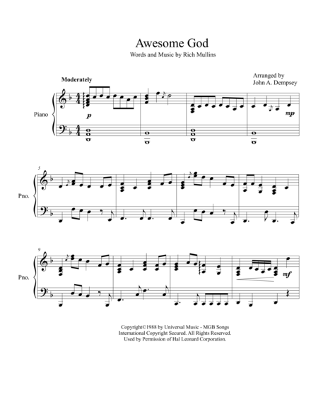 Awesome God Piano Solo Page 2