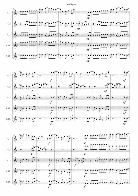 Aya Ngena For Flute Quintet Page 2