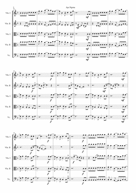 Aya Ngena For String Quintet 2 Violins 2 Violas 1 Cello Page 2