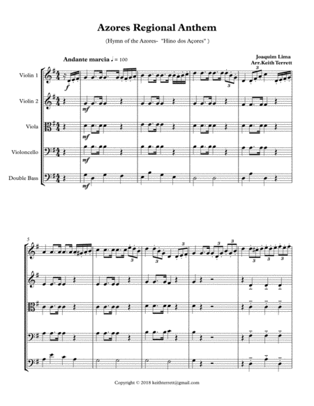 Azores Regional Anthem For String Orchestra Page 2