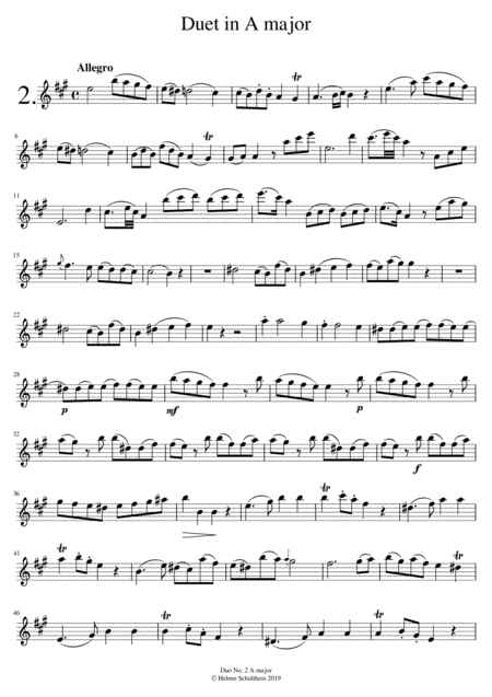 B Campagnoli Duo In A Major For Flute And Violin Page 2