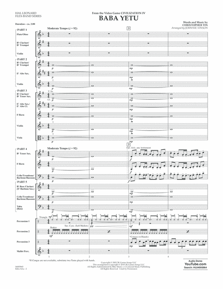 Baba Yetu From Civilization Iv Arr Johnnie Vinson Conductor Score Full Score Page 2