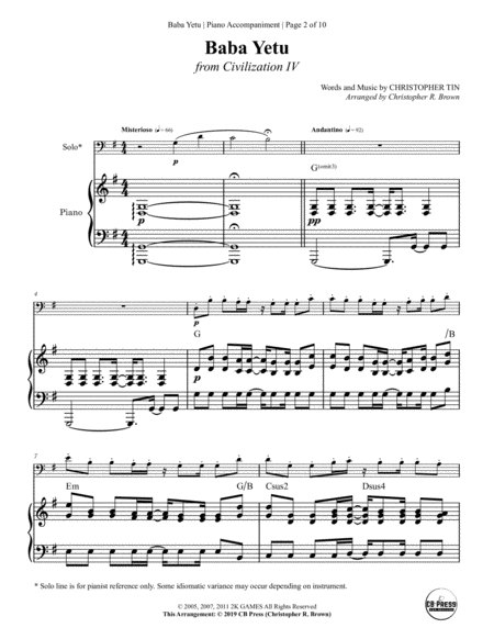 Baba Yetu Instrumental Solo Page 2