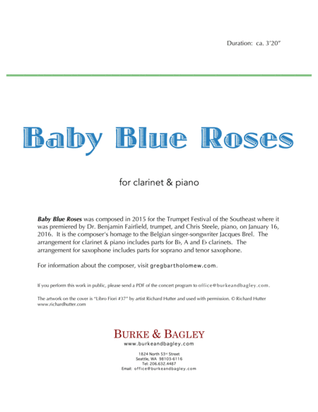 Baby Blue Roses For Clarinet Piano Page 2