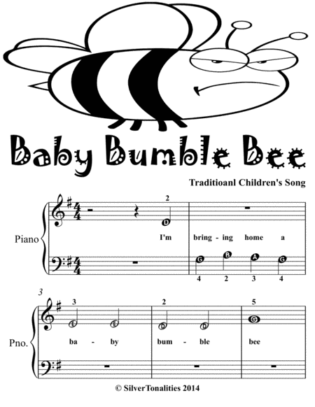 Baby Bumble Bee Beginner Piano Sheet Music Tadpole Edition Page 2